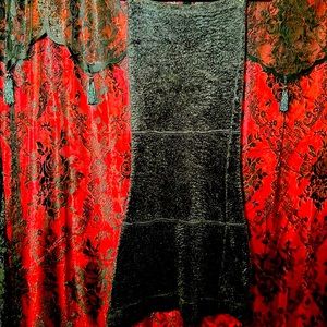 1990’s, Lip service gothic fur maxi skirt. Small